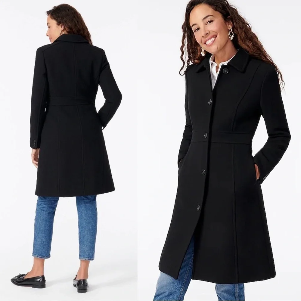 J Crew • Classic Lady Day Coat in Italian double-cloth wool Thinsulate® black